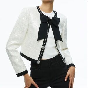 GWYNETH EMBELLISHED CROPPED BOW JACKET